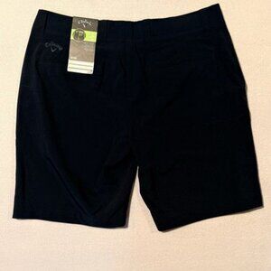 Callaway NWT Mens 36W Golf Shorts Black Iris Stretch Waistband Opti-Dri $70